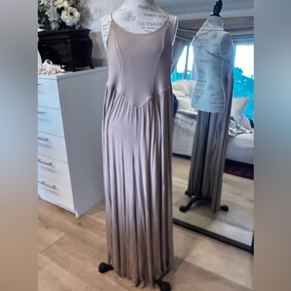 American Eagle Outfitters Taupe Maxi Dress